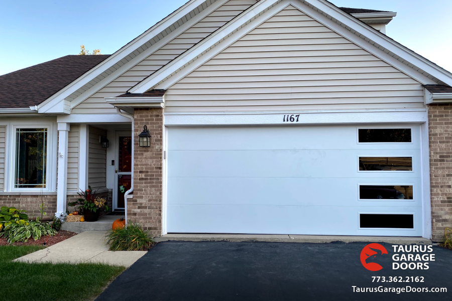 Skyline Flush Modern CHI Garage Door With Windows on Side Taurus Garage Doors Garage Doors