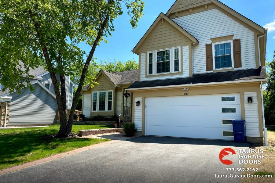 Modern Garage door with Windows on Side Garage Door